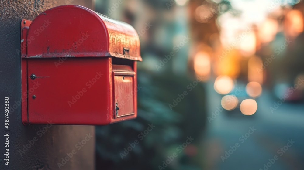 a red mailbox of house complex