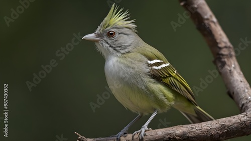 White-crested Elaenia (Elaenia albiceps) - A small, migratory bird with striking white crest, found in South America. White crested Elaenia, Elaenia albiceps, calden Forest, La Pampa province ,  photo