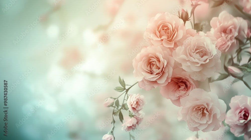 A soft flower background, featuring pastel hues and blurred blooms to create a dreamy, romantic ambiance A soft flower background, featuring pastel hues and blurred blooms to create a dreamy, romantic ambiance