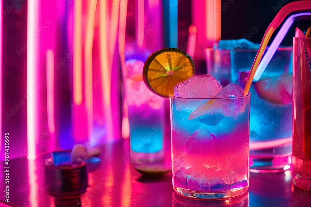 © Daily - Colorful cocktails with fruits, joyful moment for party vibes, Generative AI © Daily - Colorful cocktails with fruits, joyful moment for party vibes, Generative AI