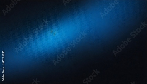 Abstract Banner Featuring a Dark Blue Light with a Glowing Grainy Gradient on a Dark Background, Enhanced by Noisy Texture for a Mysterious and Modern Aesthetic