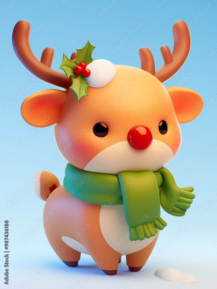 3D design Christmas character cute Christmas elk 3D design Christmas character cute Christmas elk