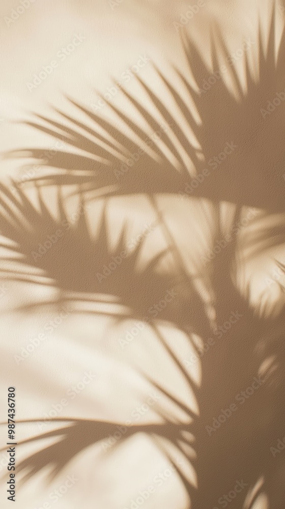 Obraz premium Palm tree shadow on wall