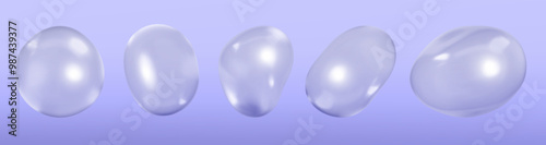 cosmetic moisturizer water molecule, Cosmetic Essence, Liquid bubble, Molecule inside Liquid Bubble on water background, 3d rendering