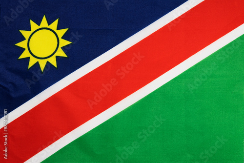 Free Download National flag of the state of Namibia close up. State background. - GFXLoad