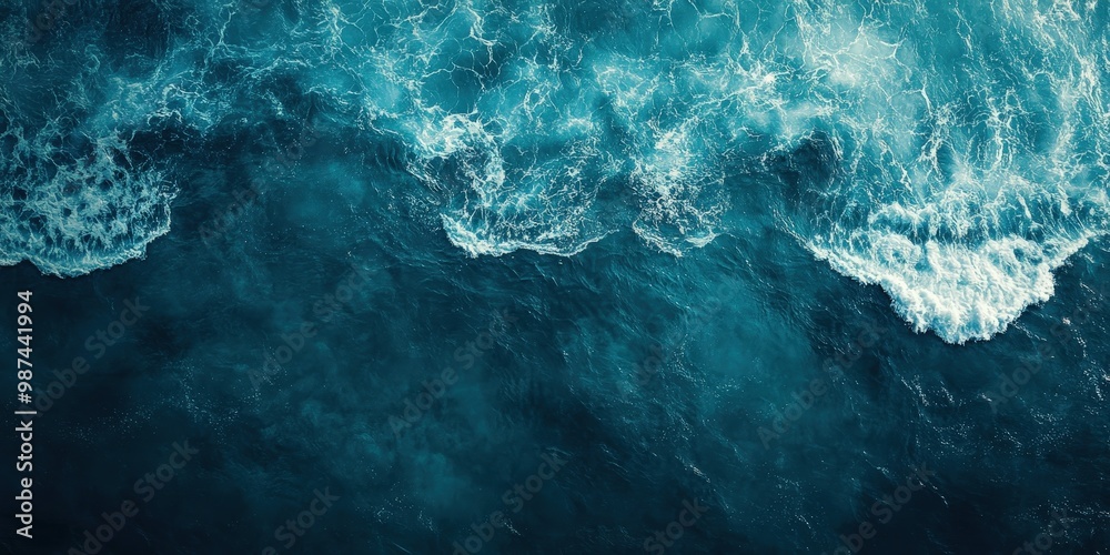Aerial View of Turquoise Ocean Waves Aerial View of Turquoise Ocean Waves