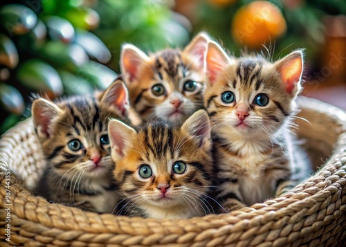 Adorable Cute Kittens Playing Together in a Cozy Home Environment Full of Joy and Happiness