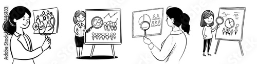 Illustration of a modern sociology diagram drawn by hand