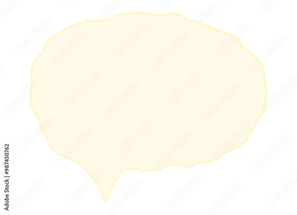 Speech bubble in soft yellow with a cloud-like outline on a transparent background Speech bubble in soft yellow with a cloud-like outline on a transparent background