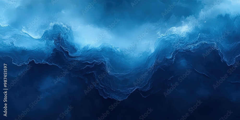 Abstract Blue Water Waves with Mist Background Abstract Blue Water Waves with Mist Background