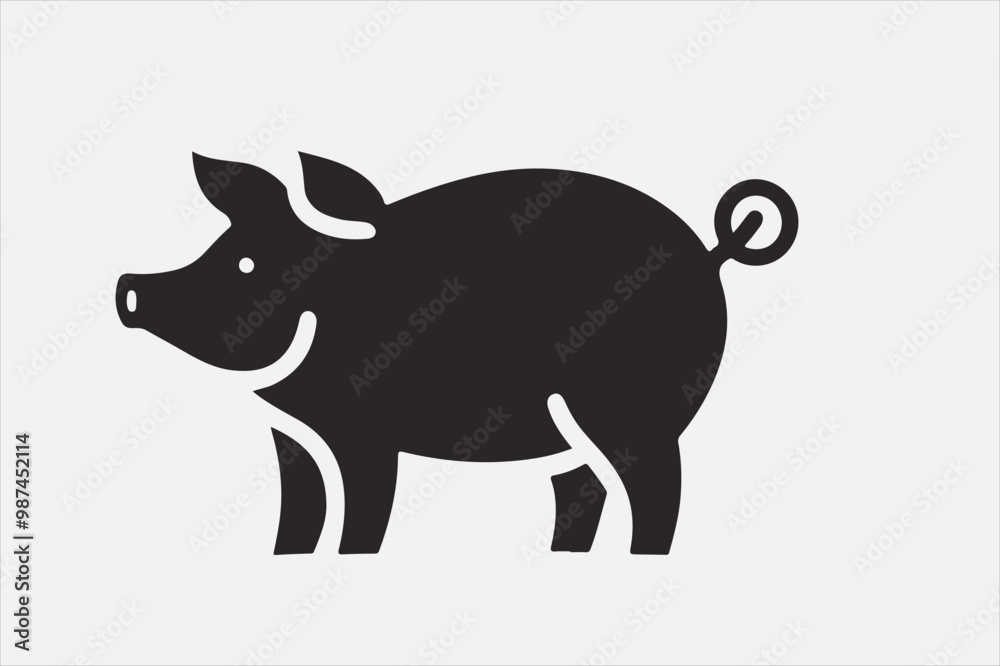 A pig silhouette vector design. A pig silhouette vector design.