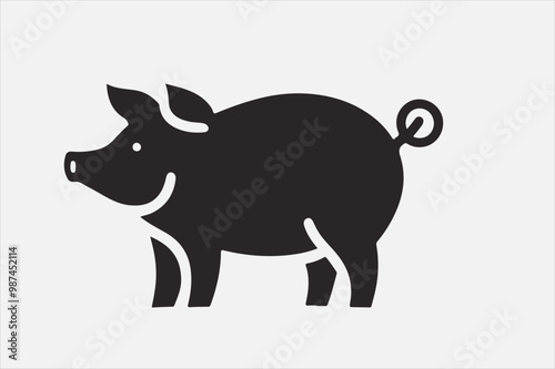 A pig silhouette vector design.