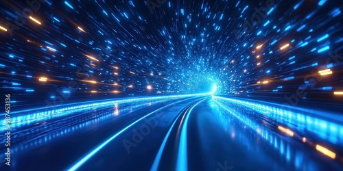 Abstract Blue Light Motion Background