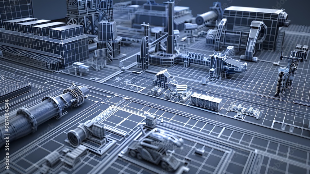 Asset Management Workflow: A detailed blueprint demonstrating the asset management process using BIM, featuring maintenance schedules, tracking systems, and visualizations of building upgrades and ren Asset Management Workflow: A detailed blueprint demonstrating the asset management process using BIM, featuring maintenance schedules, tracking systems, and visualizations of building upgrades and ren