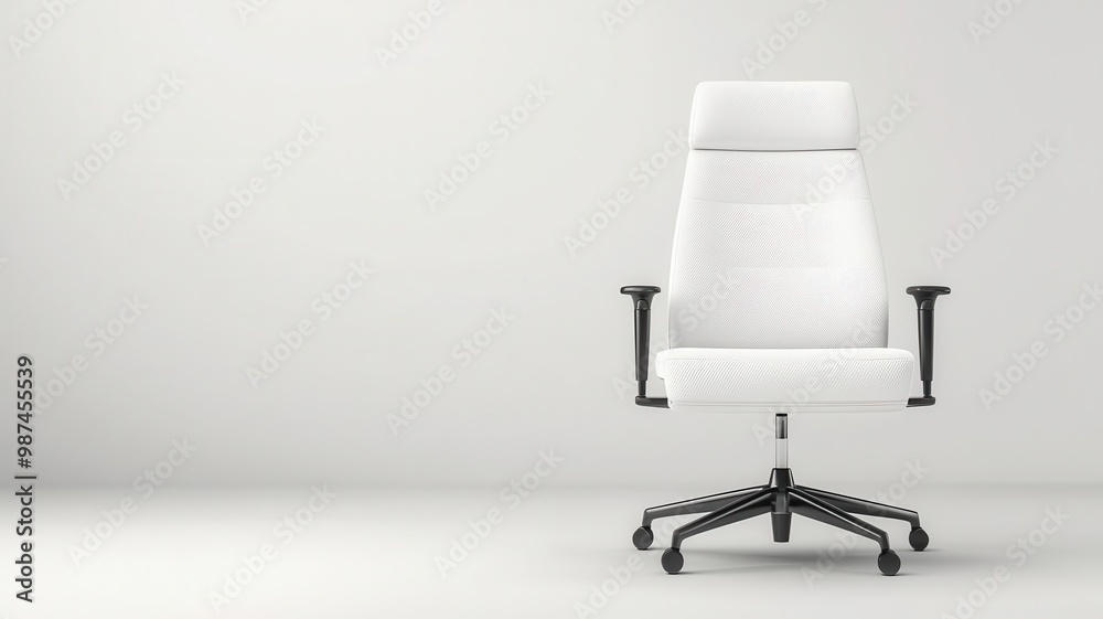 Design a modern office chair in a rear view perspective, displaying ...