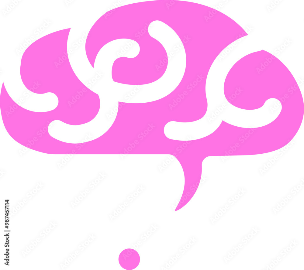 Brain think shape icon