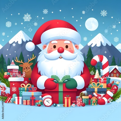 christmas card with santa claus