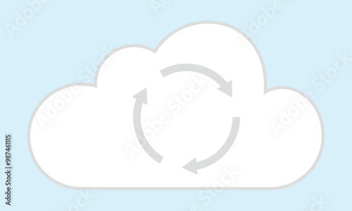 Cloud storage for storing data online to store confidential important information in hosting cloud share data transfer and upload online. Cloud server concept illustration with cycle of data transfer.