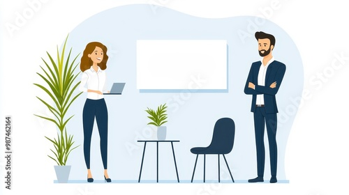 Business Meeting in Modern Office Environment