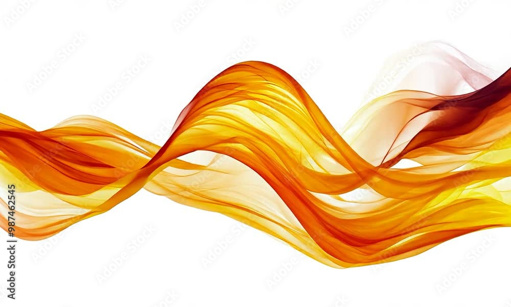 Golden Flow: Abstract Waves of Yellow and Orange Golden Flow: Abstract Waves of Yellow and Orange