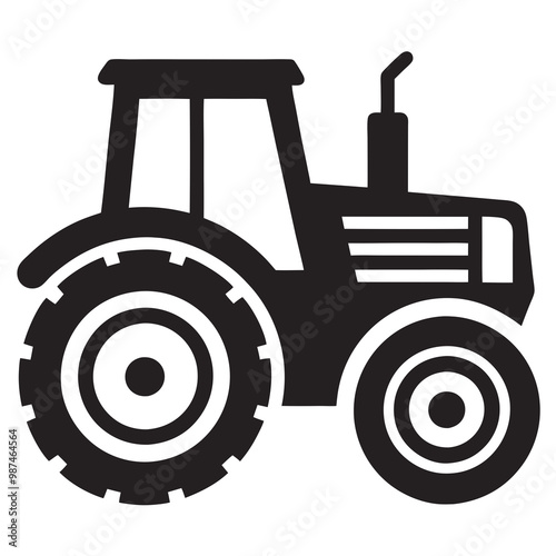 Farm tractor isolated on a white background