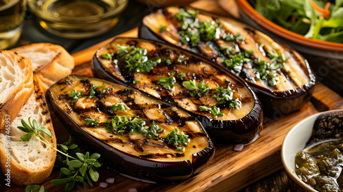 Grilled Eggplant with Herbs and Olive Oil Delicious Vegetarian Side Dish