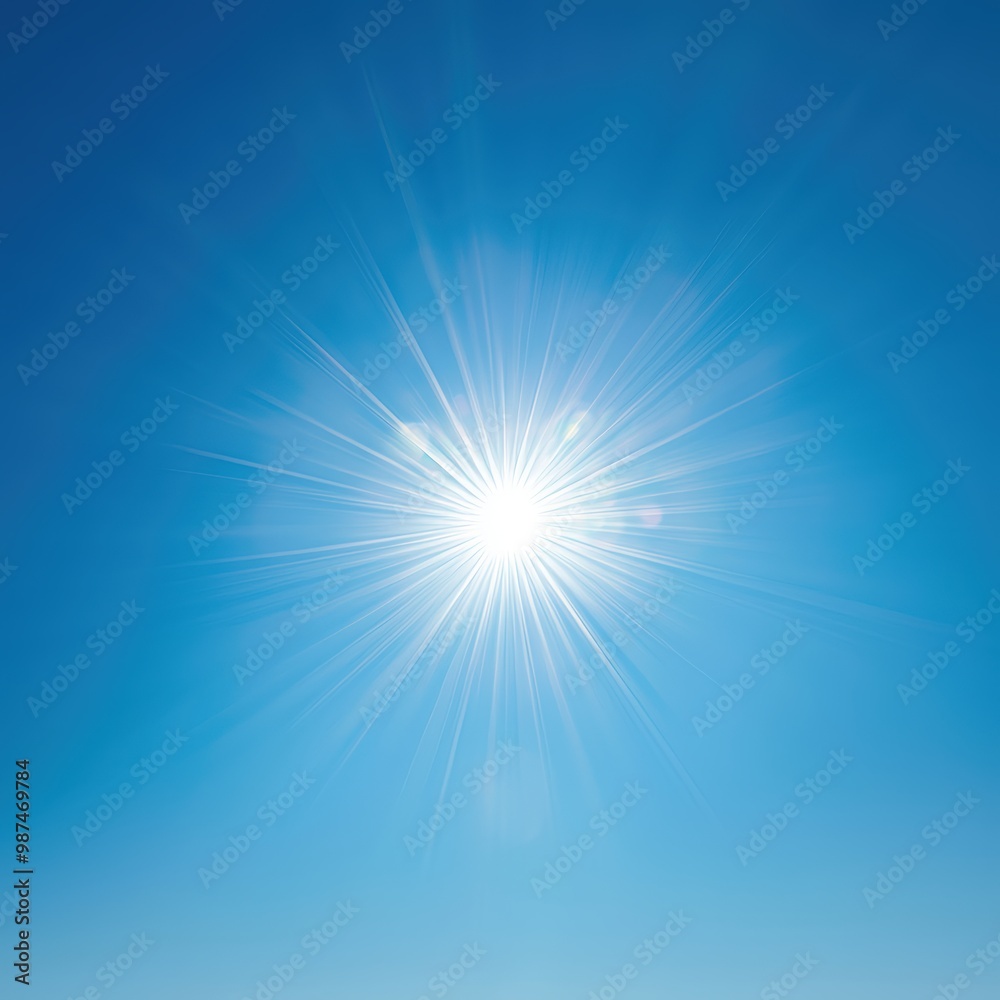 Obraz premium Bright sun in blue sky