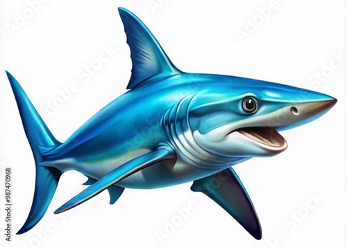 Artistic Hammerhead Shark Clip Art Design for Marine Life Illustrations and Educational Purposes photo