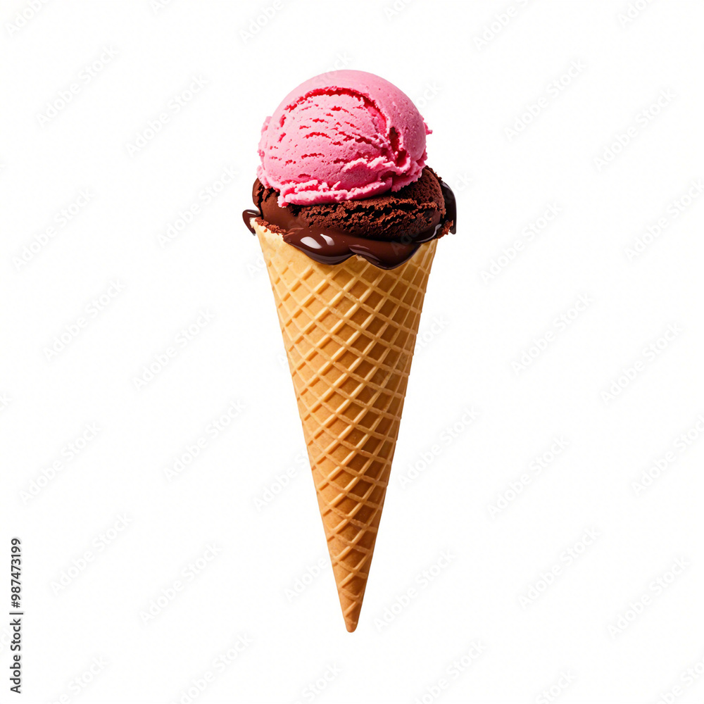 Neapolitan ice cream isolated on white background Neapolitan ice cream isolated on white background