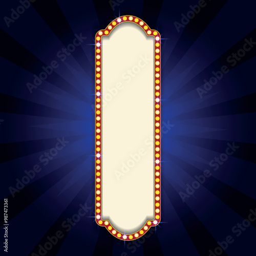 Cinema background with glowing neon