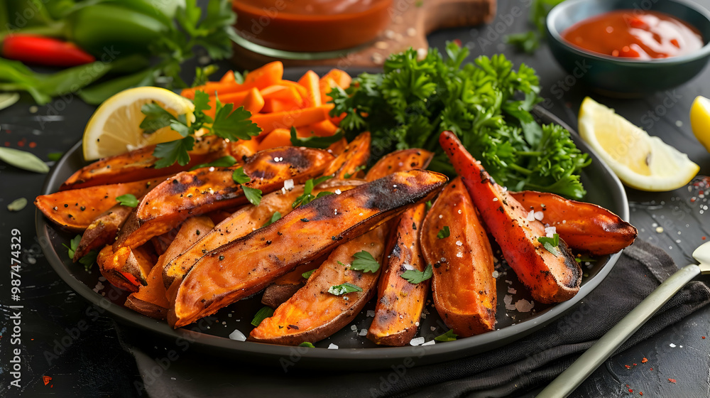 Crispy Roasted Sweet Potato Fries with Parsley Crispy Roasted Sweet Potato Fries with Parsley