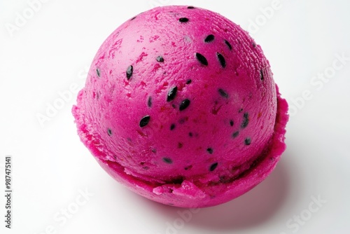 Exotic Scoop: Dragon Fruit Sorbet in Cone