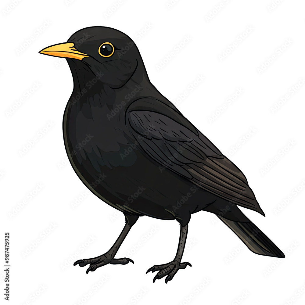 Fototapeta premium Blackbird transparent icon | Icon | Anime