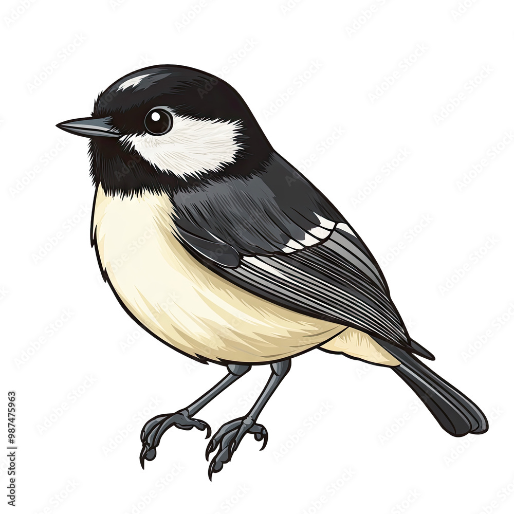 Obraz premium Black capped Chickadee transparent icon | Icon | Anime