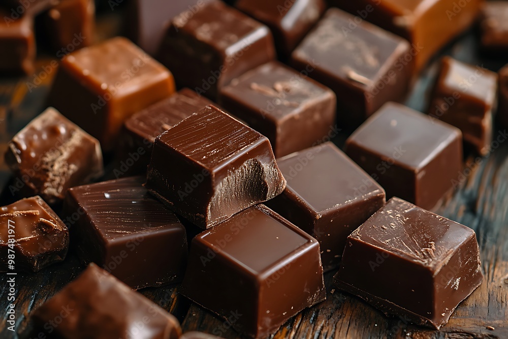 chocolate pieces on a plate chocolate pieces on a plate