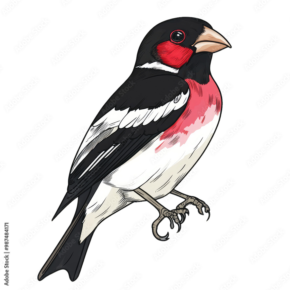 Obraz premium Rose breasted Grosbeak transparent icon | Icon | Anime