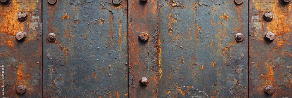 Textured metal surface with rust and patina, showing industrial wear Textured metal surface with rust and patina, showing industrial wear