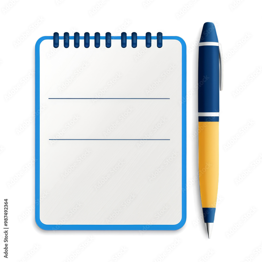 Note-Taking App Icon Featuring a Notepad and Pen Note-Taking App Icon Featuring a Notepad and Pen