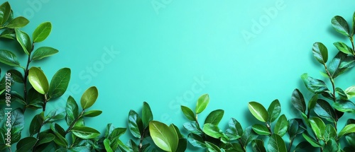 Wallpaper Mural A vibrant background with green branches Torontodigital.ca