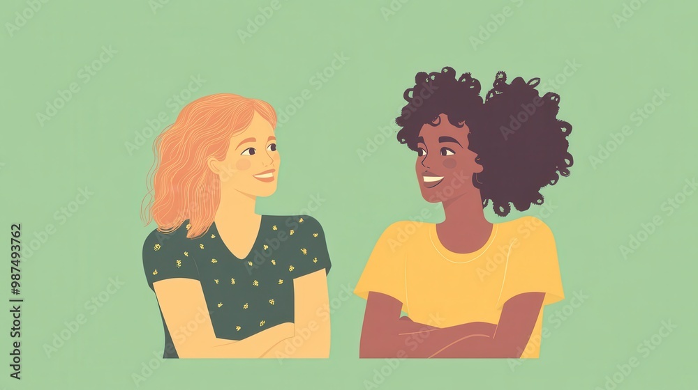 Two Friends Enjoying Each Other's Company Two Friends Enjoying Each Other's Company