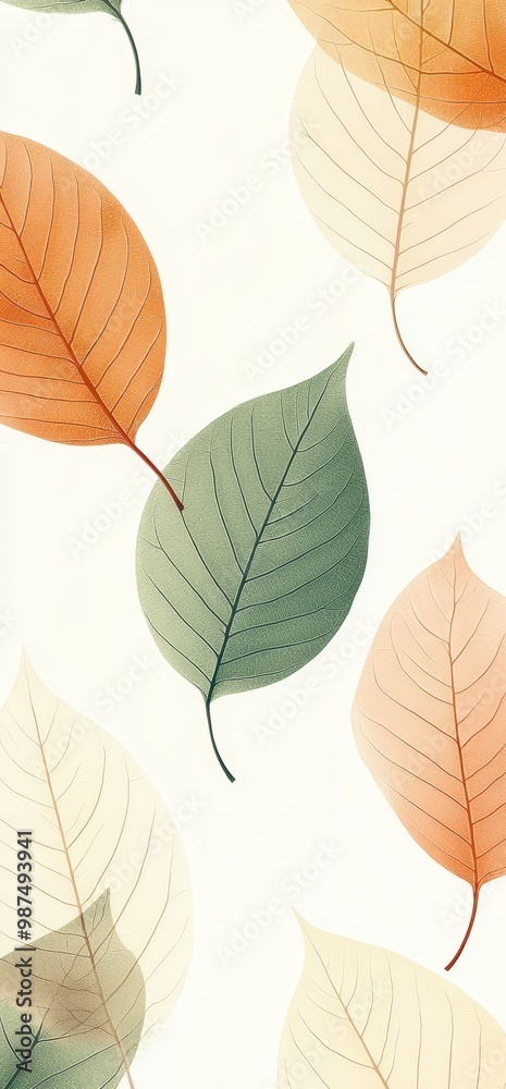 Fototapeta premium Autumn leaves on white