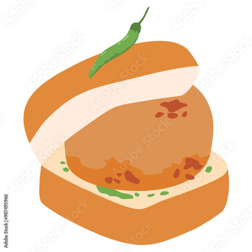 vada pav Indian fast foods