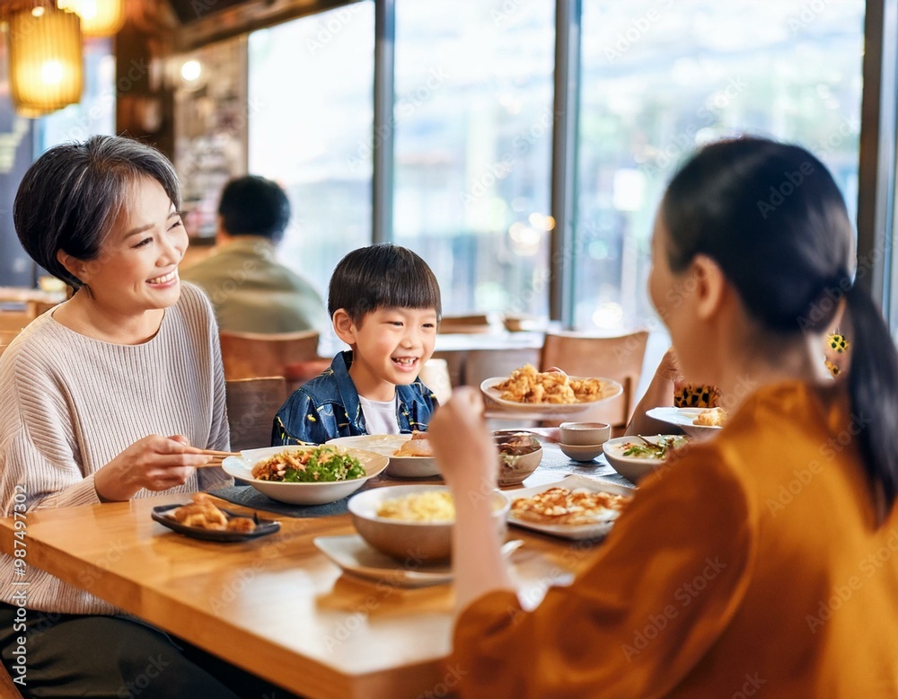 家族団らんの食事 家族団らんの食事