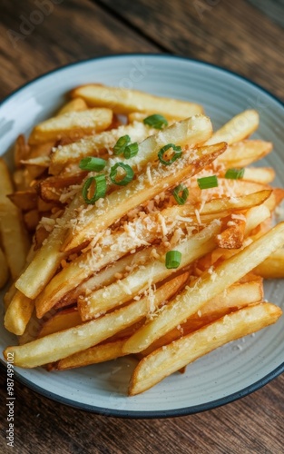 Wallpaper Mural Golden Crispy French Fries in White Bowl with Pepper Seasoning Torontodigital.ca