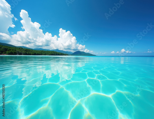 空と緑を映す清らかな水と、活気に満ちたさわやかな風景。