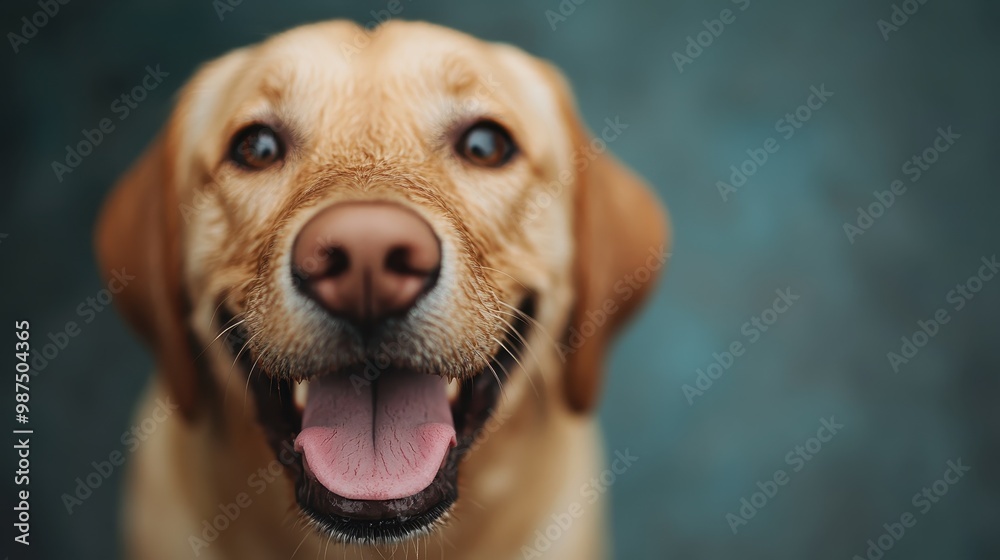 A joyful brown dog with its tongue out, looking up closely at the camera, showcasing its happiness and playful demeanor against a blurred background. A joyful brown dog with its tongue out, looking up closely at the camera, showcasing its happiness and playful demeanor against a blurred background.