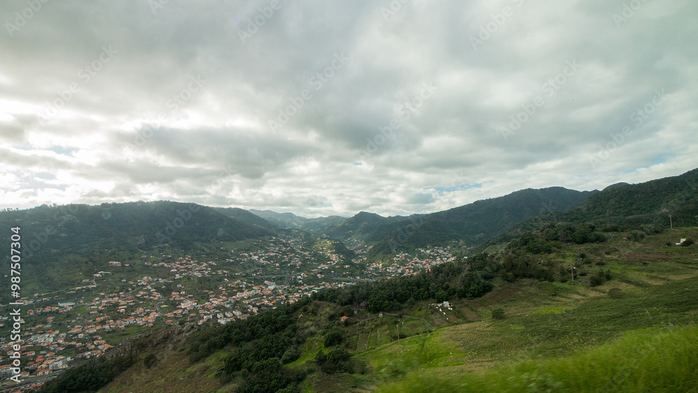 Naklejka premium Panoramic view of Machico city