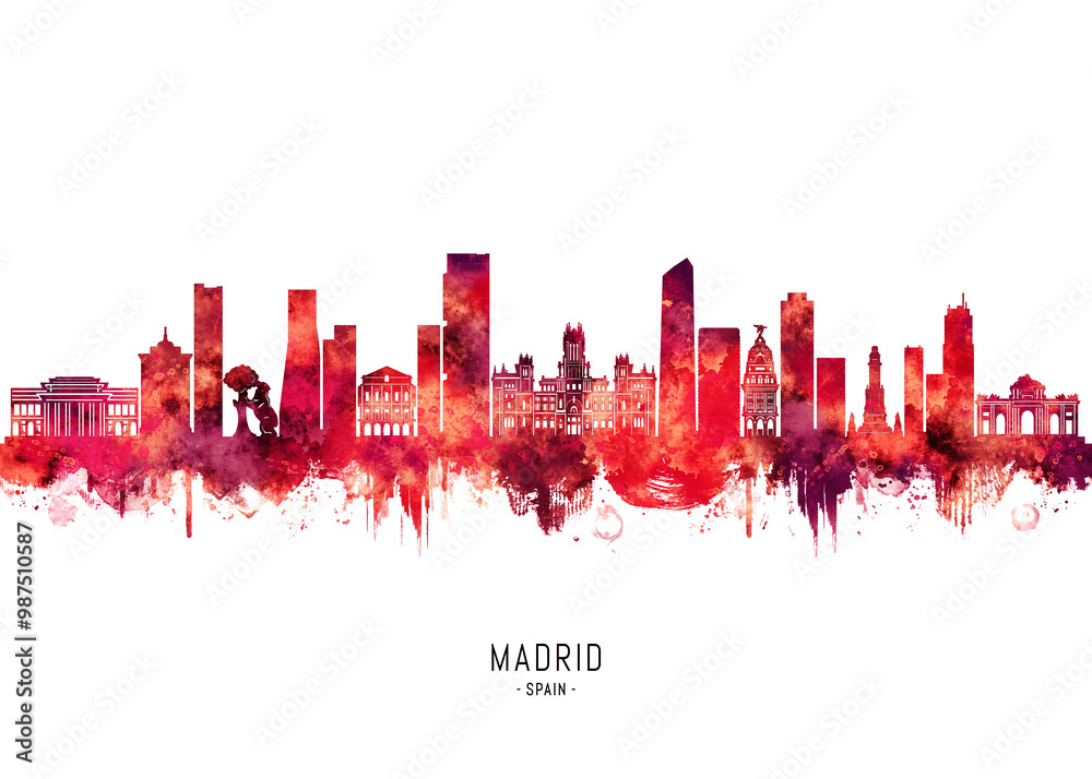 Fototapeta premium Madrid Spain Red