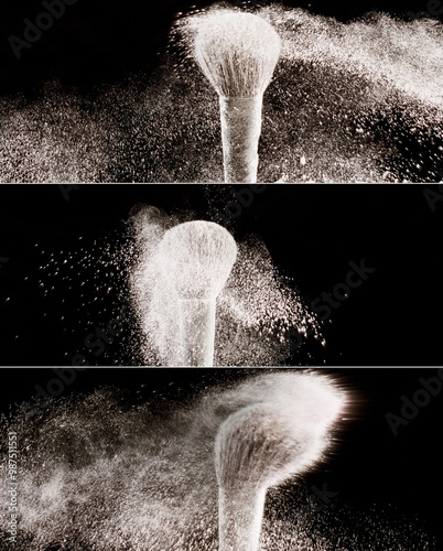 Obraz na płótnie A close-up image of a makeup tool brush.
w salonie
