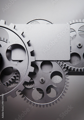 Obraz na płótnie card and gear wheel on a gray background.
w salonie